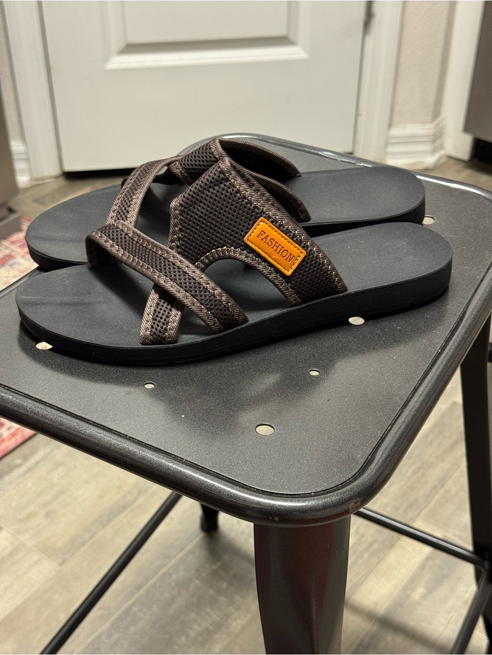 Fashion Size-10 Men's/Women’s Brown Casual Slide Sandals -Comfort Y2K Streetwear